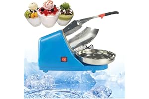 Elektrische Ice Crusher,Lightakai 220V 300W Elektrische Eiszerkleinerer Edelstahl Ice Eiswürfel Crusher 2200Rpm für Restaurants, Bars, Partys,Blau