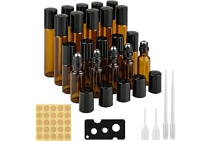 Lee roll-on glass bottles for essential olja 5/10 ml, brown bottle, roll-on glass bottles with stainless steel rollers for essential oils, perfumes, cosmetics, massage