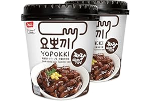 VMART Young Poong Yopokki Black Bean Jjajang Tteokbokki Cup I Coréen Topokki Instant Retort Rice Cake (120g Tasse de 2) Collation coréenne
