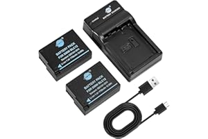 DSTE ELECTRON DSTE 2PCS DMW-BLC12 DMW-BLC12E Juego de baterías y Cargador para cámara Panasonic Lumix DMC-G5 DMC-G6 DMC-G7 DMC-GH2 DMC-FZ200 DMC-FZ1000