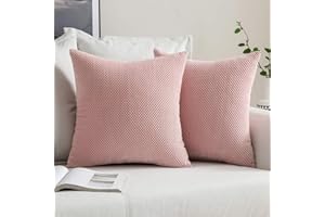 MIULEE Fundas Cojines de Sofá Funda de Almohada de Pana Cojin Rectangular Moderno Color Solido Decoracion para Habitacion Dormitorio Oficina Silla Cama Salón Terraza 2 Piezas Rosa 45x45cm
