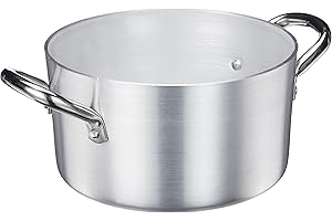 Pentole Agnelli PCMX0416 Casseruola Alta in Alluminio con 2 Maniglie in Acciaio Inossidabile, diametro 16, 1,9 Litri, Argento