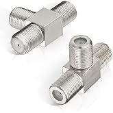 Superbat F Type Female to Double Female TV Sat 75 Ohm 3 Way Splitter 2pcs | 1 input 2 outputs, for TV set-top box, satellite