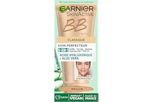 GARNIER Skin Active BB Cream - Trattamento Perfezionale Tutto-In 1 - Unifie, Matifie & Hydrate - FPS 25 - Acido Ialuronico & Aloe Vera - Vegan & Cruelty Free - Pelle mista grassa - Tinta M - 50 ml