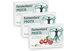 ‎AURA NATURA Fermentura® Prosta | Prostata Komplex Kapseln mit Kürbiskern, Granatapfel, Weizengras, Zink & Selen | 90 Kapseln, 3er Pack | Fermentiert & Vegan