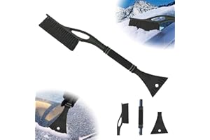 DONGSZQ Eiskratzer Auto, 60cm Schnee Auto Besen, Eiskratzer Auto mit Besen, 2in1 Eiskratzer Schneebürste, Abnehmbarer Eiskratzer, Ergonomischem Schaumstoffgriff für PKW, LKW und SUV