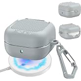 Ewec Samsung Galaxy Buds 4 / Buds 4 Pro Uyumlu Karbon Fiber Hybrid Polymer Technology Darbeye Dayanıklı Kulaklık Kılıfı (Gri)