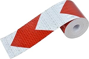 Réfléchissant Avertissement De Sécurité Réfléchissant Autocollant Film Blanc Rouge, Bande Réfléchissante Auto-adhésives Avertissement Bande de Sécurité Bande Visibilité Nuit pour Voiture/Moto/Velo