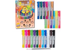 Little Brian Face Paint Sticks For Kids - 24 Pack Assorted Face Paint Colours - Mess-Free, Easy Clean Up, Fast Drying Action, Vibrant Colours, Multi-Surface, Twist & Paint