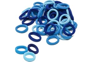 XIELBIS 200-Pack Baby Hair Bands for Girls,Baby Hair Bobbles, Kids Hair Bobble,Toddler Hair Bobbles for Girls, Kids Seamless Elastic Hair Ties, No Damage (Blue)