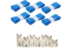 SEIUDKTY Sac Litiere Chat, Sac Poubelle Litiere Chat Sac a Litiere Pour Chat, Recharges De Litière Compatible Avec Litterlocker/Litter Genie, Boîte Non Incluse-Paquet de 6- Bleu