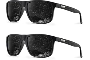 HENGOSEN Polarised Sunglasses Men Sports: Mens Sunglasses Fishing Driving Running Retro Sun Glasses with UV Protection 2 PACK