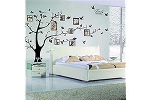 KIBI STORE Kibi Pegatinas Decorativas Pared Arbol con Fotos Arbol con Hojas Negro Pegatinas de Pared Arbol con Ramas para Colocar Fotos Stickers Pared Arbol