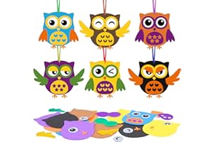 LAMEK 12 Pack Owl Craft Kits for Kids DIY Autumn Creative Set with Foam Stickers for Children Arts Crafts Fall Party Supply