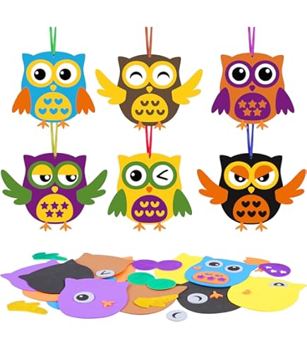 Gillterway Filz Bastelset Herbst - 9-teiliges DIY Set Mit Eulen & Igeln Für Kinder Ab 3