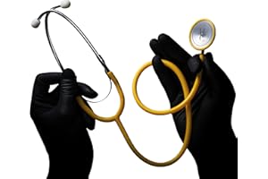 AMPRI Steteoscopio a testa piatta, Med-Comfort, giallo, 1 pezzo - Stetoscopio di alta qualità per medici e infermieri