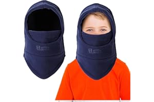 AYPOW Pasamontañas Térmico de Invierno Niños, Multifuncional Prueba de Viento Ajustable Máscara De Esquí Ciclismo, Sombreros Gorro Forro Polar Cálido, Calentador de Cuello, Mascarilla para Niños Niñas