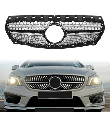 Autogrille - voor Mercedes C klasse W205 S205 13-18 - zwart chroom