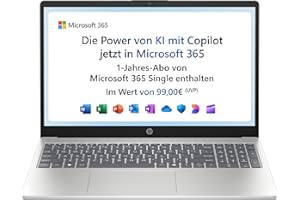 ‎HP HP Laptop | 15,6" FHD Display | Intel N100 | 4 GB DDR4 RAM | 128 GB UFS | Intel UHD Graphics | Microsoft 365 Single (1 Jahr) enthalten | Windows 11 Home im S-Modus | QWERTZ | Natural Silver