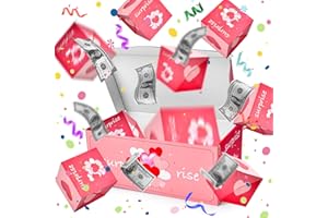 XINRONGDA Surprise Box Gift Box Creating The Most Surprising Gift, Pop-up Creativa Kit Fai da Te Pieghevole, Confezione Regalo Fai da Te Personalizzata per Compleanno, San Valentino, Anniversario (rosa)
