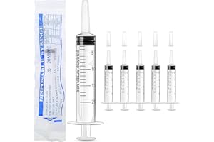 DONQL Siringa 20ml Sterile,Siringhe Senza Ago, 6 Pezzi Siringa Aspira Liquidi,Siringa di Plastica con Tappi per Alimentazione di Animali Domestici Laboratorio Scientifico Esperimento Distribuzione