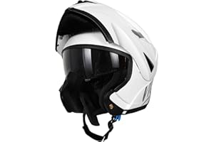 Westt Torque Casco moto integrale ECE-R 22.06 casco modulare uomo donna con protezione mento caschi moto visiera, nero, grigio, bianco, certificazione ECE