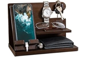 LAC EVERYTHING EVERYWHERE LAC profesjonalna drewniana stacja dokująca na smartfon, pomysły na prezent dla mężczyzny na Boże Narodzenie, urodziny, dla taty, organizer na zegarek, na rocznicę, dla męża, uchwyt do przechowywania, na biurko, przy łóżku, dla brata