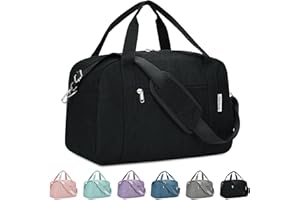 NARWEY para Easyjet Airlines Bolsa de Cabina 45X36X20 Bolsa de Viaje Plegable Debajo del Asiento Bolsa de Viaje con Bolsillo húmedo Equipaje para Llevar Durante la Noche para Mujeres y Hombres 25L (Negro)