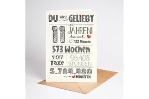 Lovely Cards - Süße Karte zum 11. Geburtstag - Geburtstagskarte 11 Jahre Mädchen - 11 Geburtstag Mädchen - Geburtstagskarte A6 (11 Jahre) - schöne Grußkarte für Jungen - Premium Karte mit Umschlag