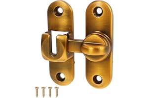 BPTRKOM 1 Pezzi Serratura per Porta Scorrevole- Chiusura per Serratura 90/180 Gradi Chiavistello per Porte ad Apertura Entrambi i Lati,Serratura Vintage per Cucine,Camera da Letto,Studio,Bagni(Ottone)
