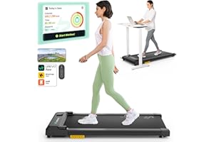 UREVO Tapis Roulant Con SmartAPP, Walking Pad Da sotto Scrivania Doppio Assorbimento Degli Urti, Tapis-Roulant Elettrico Salvaspazio Silenzioso Controllo Remoto o APP Con Modalità MIIT Ufficio & Casa
