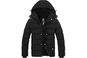 Wantdo Abrigos Cálido Invierno Abrigo Forro Polar Grueso Parka Casual Militar Exteriores Chaquetas Capucha Integrada Bolsillos Múltiples Hombre