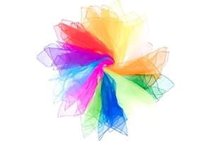 Mister M | 12 Chiffontücher | 60x60 cm | Jongliertücher | Inkl. Video-Tutorial | Chiffontuch Spielzeit, Spieltücher für Babys und Kinder zum Tanzen und Jonglieren (Mehrfarbig)