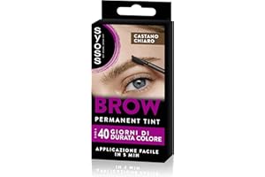 Syoss Brow Castano Chiaro (10ml), Tinta sopracciglia permanente, Tintura sopracciglia resistente ad acqua e sbavature, Colore intenso per sopracciglia per 10 applicazioni, Formula vegana