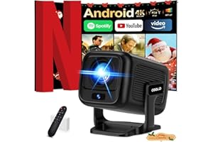 COOLID Proiettore Portatile 1080P HD, Mini Proiettore WiFi 6 Bluetooth 5.4 Videoproiettore Focus Elettronico Auto Keystone App Integrata, iOS/Android TV/Chiavetta TV/USB/Laptop