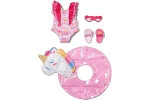 BABY born simset enhörning, tillbehör med simdäck, baddräkt och solglasögon för 43 cm dockor, 839447 Zapf Creation