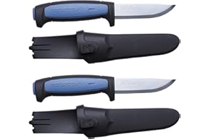 Morakniv Messer mit Scheide für Handwerker - 2-Pack Blau/Schwarz - Pro S - Mora Messer Feststehende Klinge aus Edelstahl - 2,0 mm - Hergestellt in Schweden - Outdoormesser feststehend