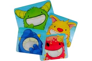 Nom Nom Kids Monster Snack Bag Collection - 4 x Reusable Snack/Sandwich Bags (Mixed Size)