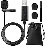 Gyvazla Microfono per PC, Condensatore Omnidirezionale Lavalier Clip on Mic per Computer, PC, Podcast, Interviste, Canto di r