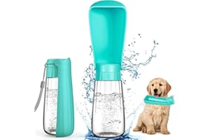 MTINRNI 550ml Bebedero Perro Portatil,150°Plegable Botellas de Agua para Perro Gato,Libre de BPA,Botella Agua Perro,Botella de Agua para Mascotas,para Cachorros y Gatos Viajar Perros Accesorios.(Azul