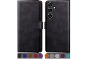 SUANPOT Funda para Samsung Galaxy S25 Plus con Tapa【Bloqueo RFID】de Cuero PU Cierre Magnético，Ranura para Tarjeta ，Soporte Plegable Cover para Samsung S25 Plus Phone Case Negro
