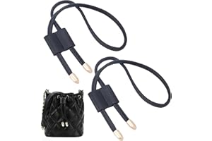 WADORN 2 pcs Correa de Cuero de PU con cordón para Bolso, Cuerda Deslizante de Cuero Negro de 51.5 cm para Bolso Tipo Cubo, Cuerda Ajustable, Correa para Bolso de Mano Accesorios de Bolsillo