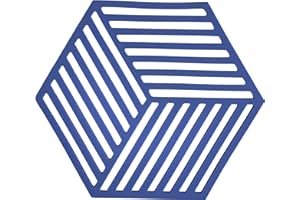 Zone Denmark - Dessous De Plat Hexagon en Silicone - Design GéoméTrique Moderne - Résistant À 250°C - Lave-Vaisselle - Dimensions 16 x 14 x 0,9 cm - Indigo