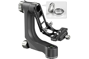 WEYLLAN Cabezal de Trípode de Cardán, Gimbal Head de 360°, Cabezal Trípode Profesional de Fibra Carbono, con Placa de Liberación Rápida Arca-Swiss de 1/4'' y 3/8'', Carga Máxima 20kg para Cámara DSLR