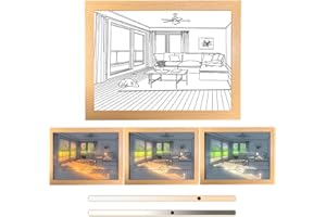 Jastown Lighting Painting Decoration,3 colors led lights painting wall decor, LED illuminated painting,Glowing Photo,USB Acrylic light art painting for Desktop decorations,9.3x7.3 inch (dog)