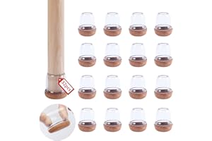 EZPROTEKT 32 Tapas Protectores de Suelo de Silicona Transparente mejorados para Patas de Silla 20-28mm, de para Patas de Silla con Fieltro Envuelto,Fundas para Patas de Silla, Protectores de Patas de Silla de