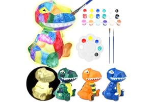 FGZU DIY Dino Lampe Basteln für Mädchen ab 4 5 6 7 8 Jahre, Kunsthandwerk für Mädchen und Jungen, Bastelsets Kinder, Spielzeug Kreatives Geschenke für Kinder im Alter 6–12 Jahren (Dino-Lampe)
