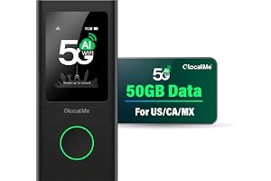 GlocalMe Numen Air 5G Hotspot with 50GB US/CA/MX Data 90Days, Portable WiFi Hotspot for Travel, Ultra High Speed Mobile Hotspot Device with Touch Screen, No SIM Card Required, 16 Connected Devices