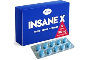 20 INSANE X Ultra Blue Pills Men 100mg Fast-Acting Strength Herbal Supplements Male Enhancing Power Extra Strong Supplement Pill UK Tablets Harder Stronger Prolonged High Performance Energy Stamina