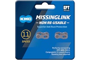 KMC 11 Speed EPT Non Re-Usable MissingLinks, Dark Silver, 2 Pairs